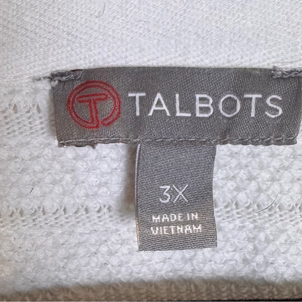 Talbots Cream Striped Hoodie Sweatshirt - Picture 4 of 9